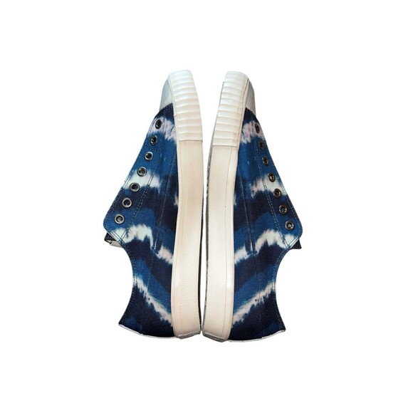 John Varvatos BootLeg Tie-Dye Slip-On Sneakers 11M Blue White No Laces - Picture 9 of 13